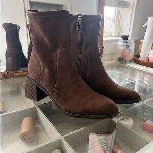 Anne Klein Dark Brown Ankle Booties